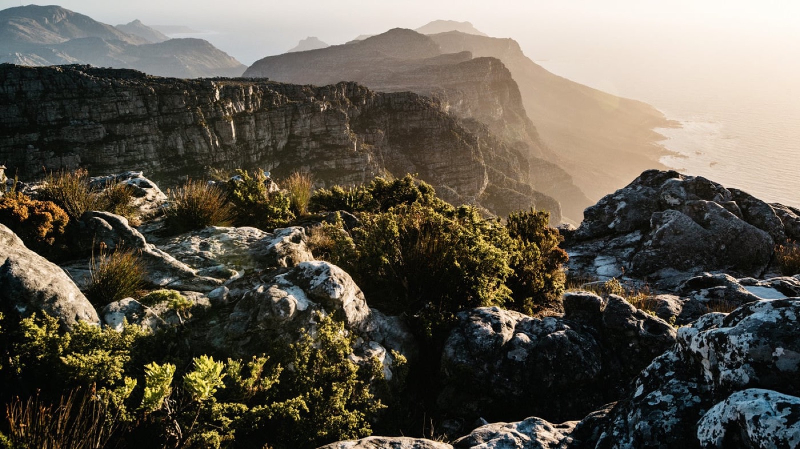 Table Mountain and the coast near Cape Town