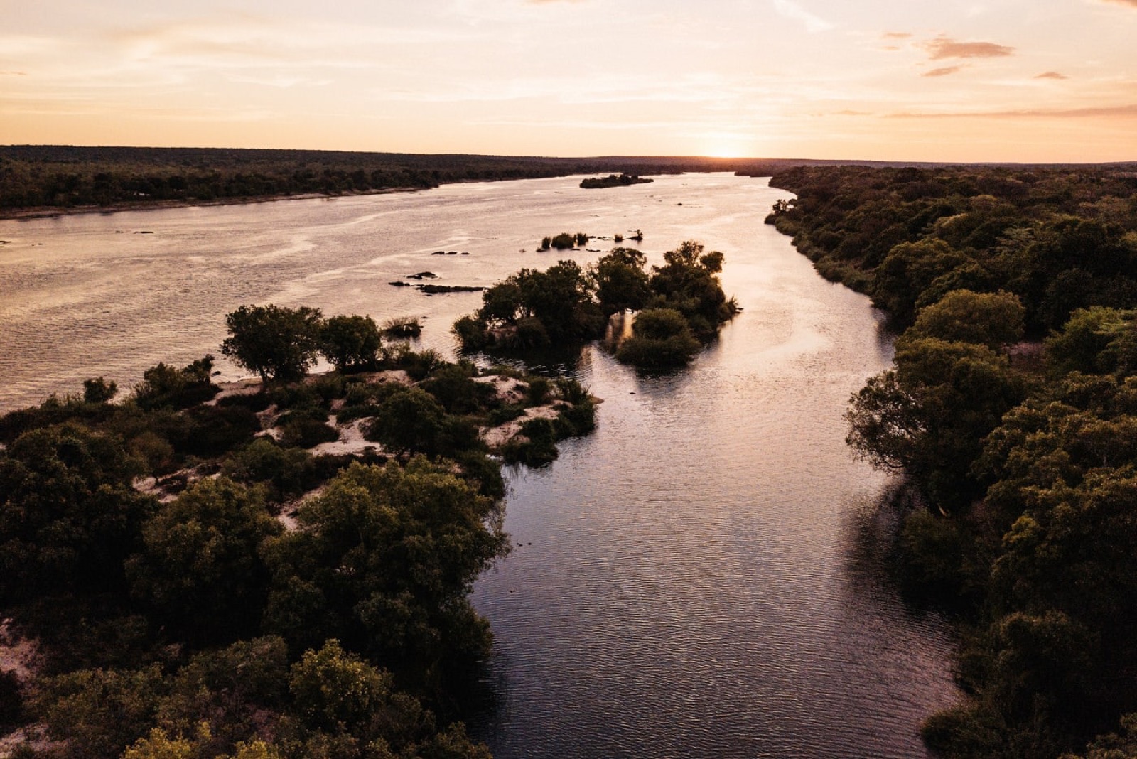 The Zambezi River at sunset