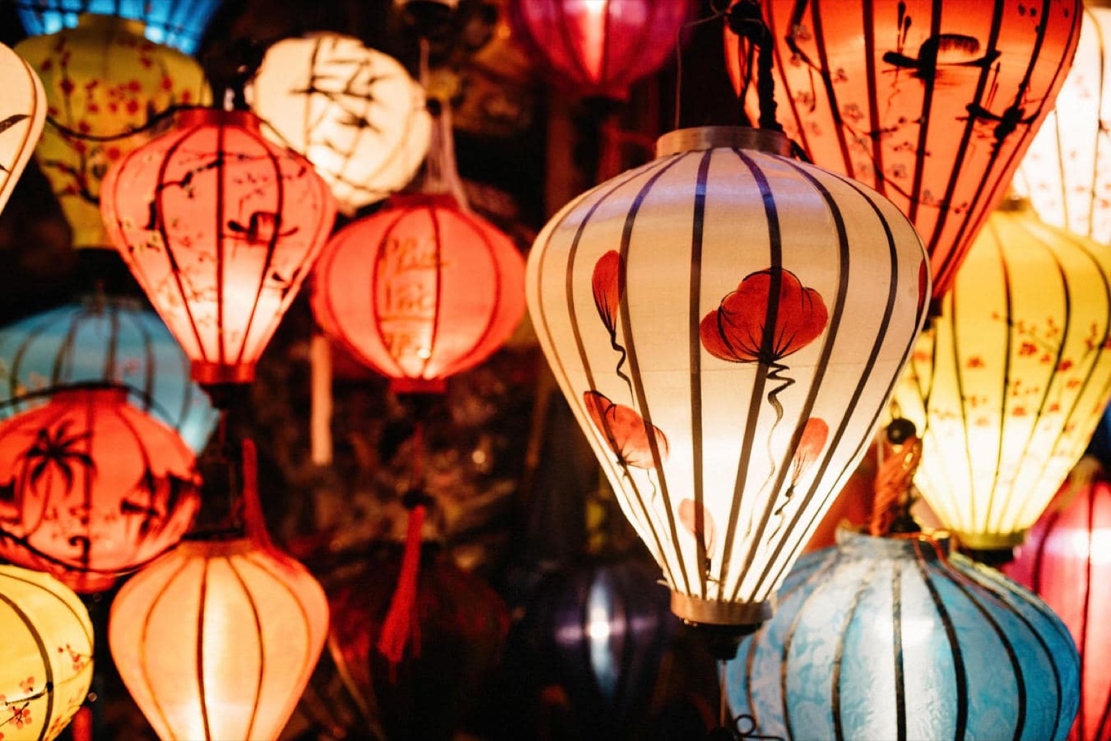 Colourful lanterns photographed during the first world tour