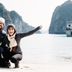 Limestone islands in Bai Tu Long Bay, Vietnam