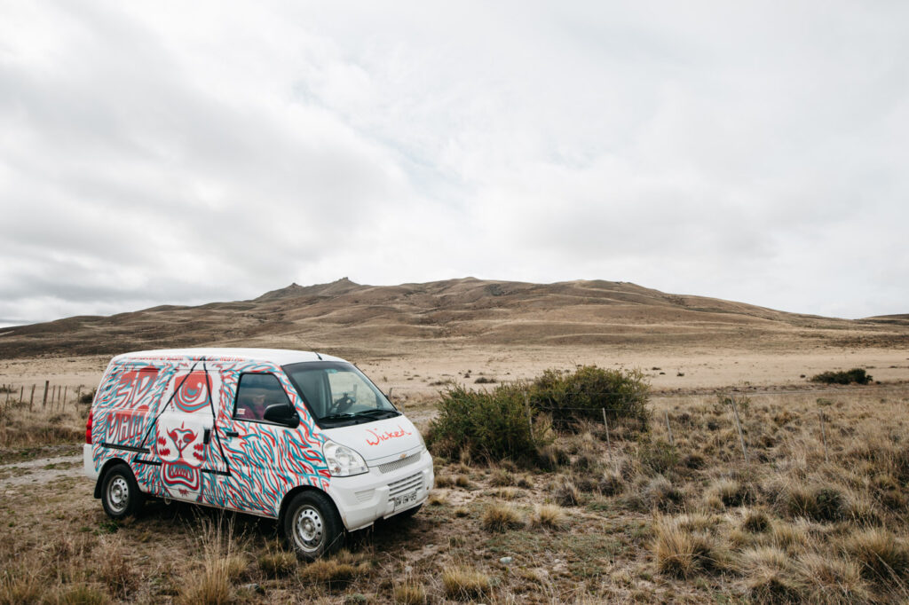 Wicked Campervan in der weiten Steppe Patagoniens
