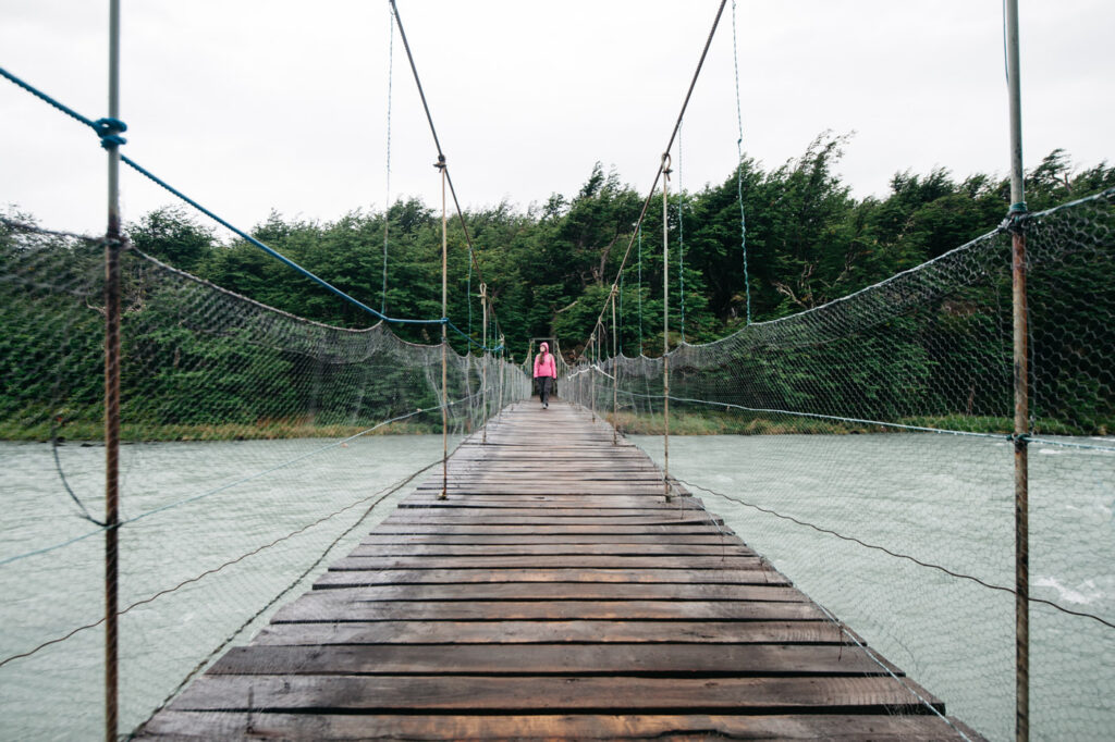 Hanging bridge in Torres del Paine