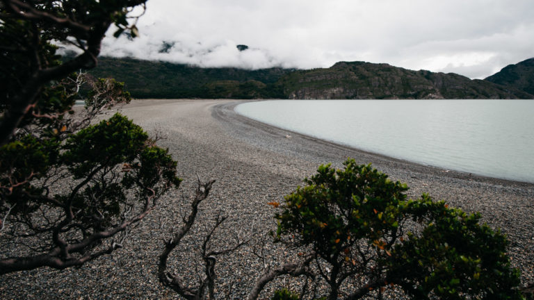 South shore of the Grey Lake in the Torres del Paine National Park