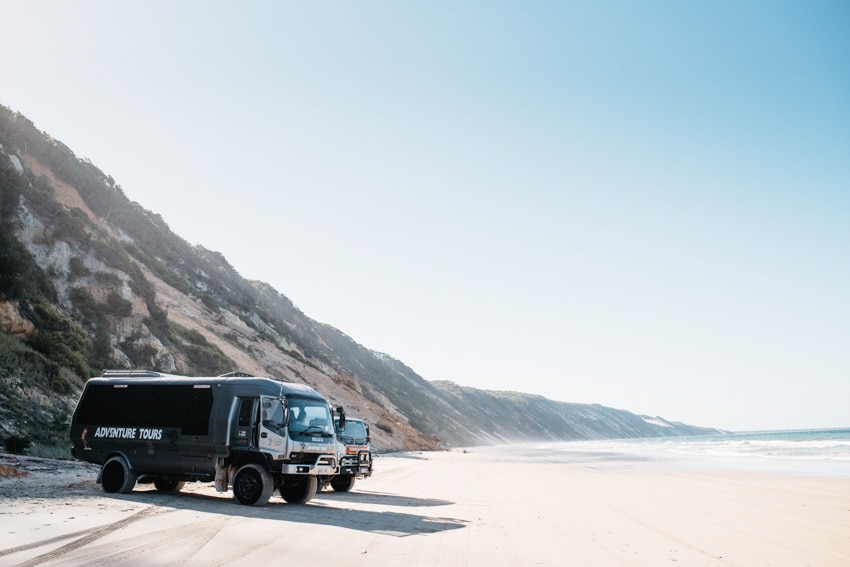 Rainbow Beach stop on tour to Fraser Island