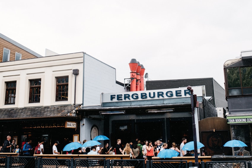 Line in front of Fergburger in Queenstown