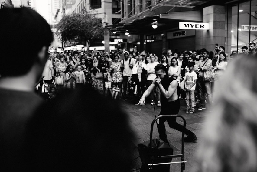 Street Artist Westfield Mall Sydney Beat Boxing