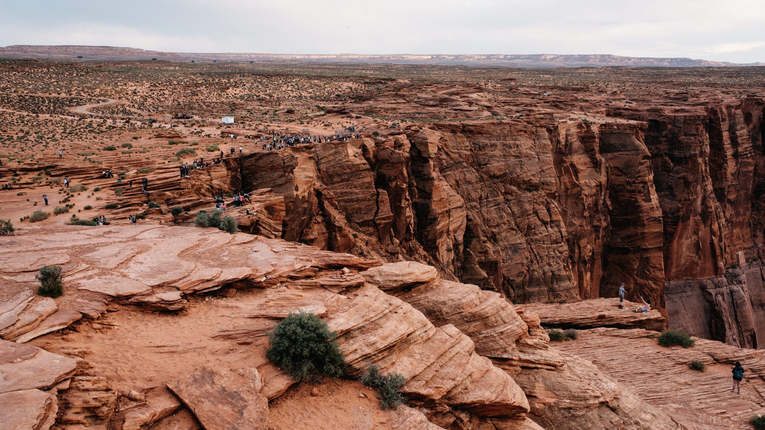 The dry landscape along the short walk to Horseshoe Bend