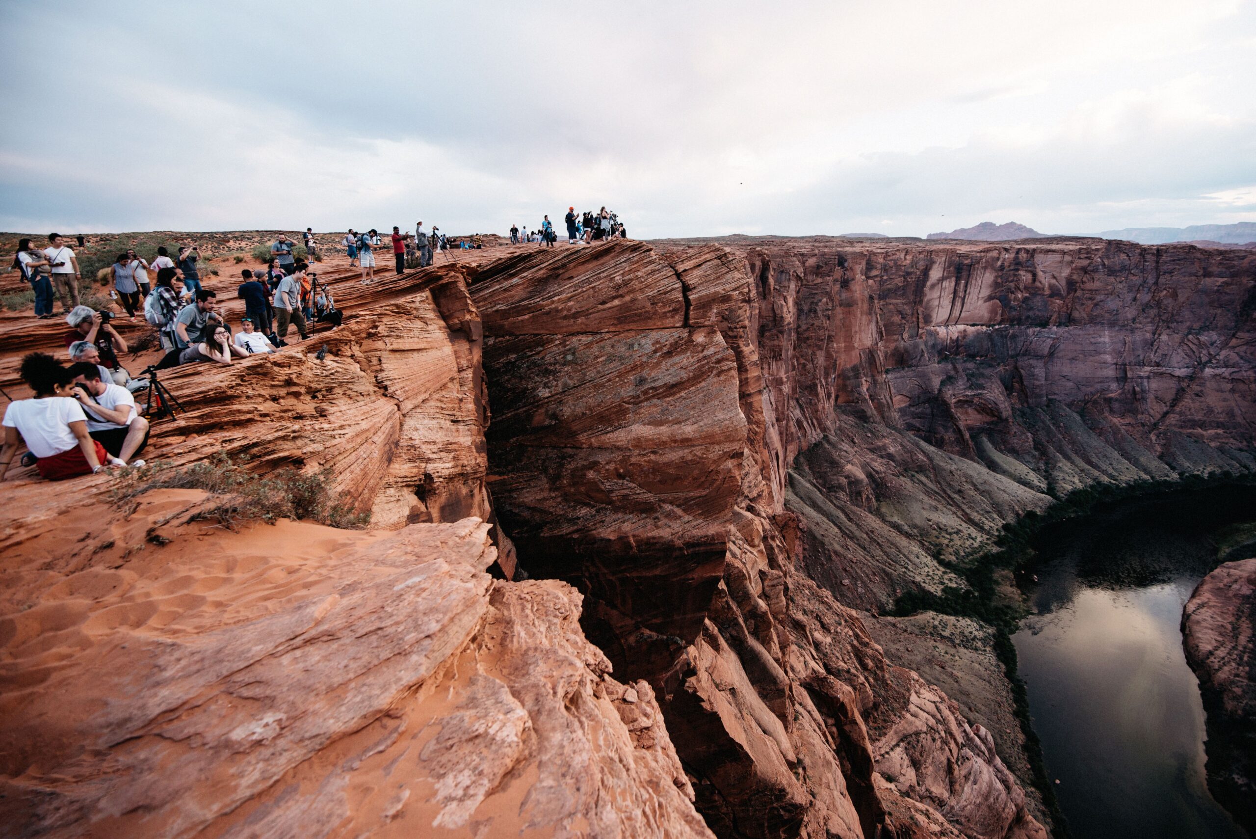 The Colorado River far below the Horseshoe Bend cliffs