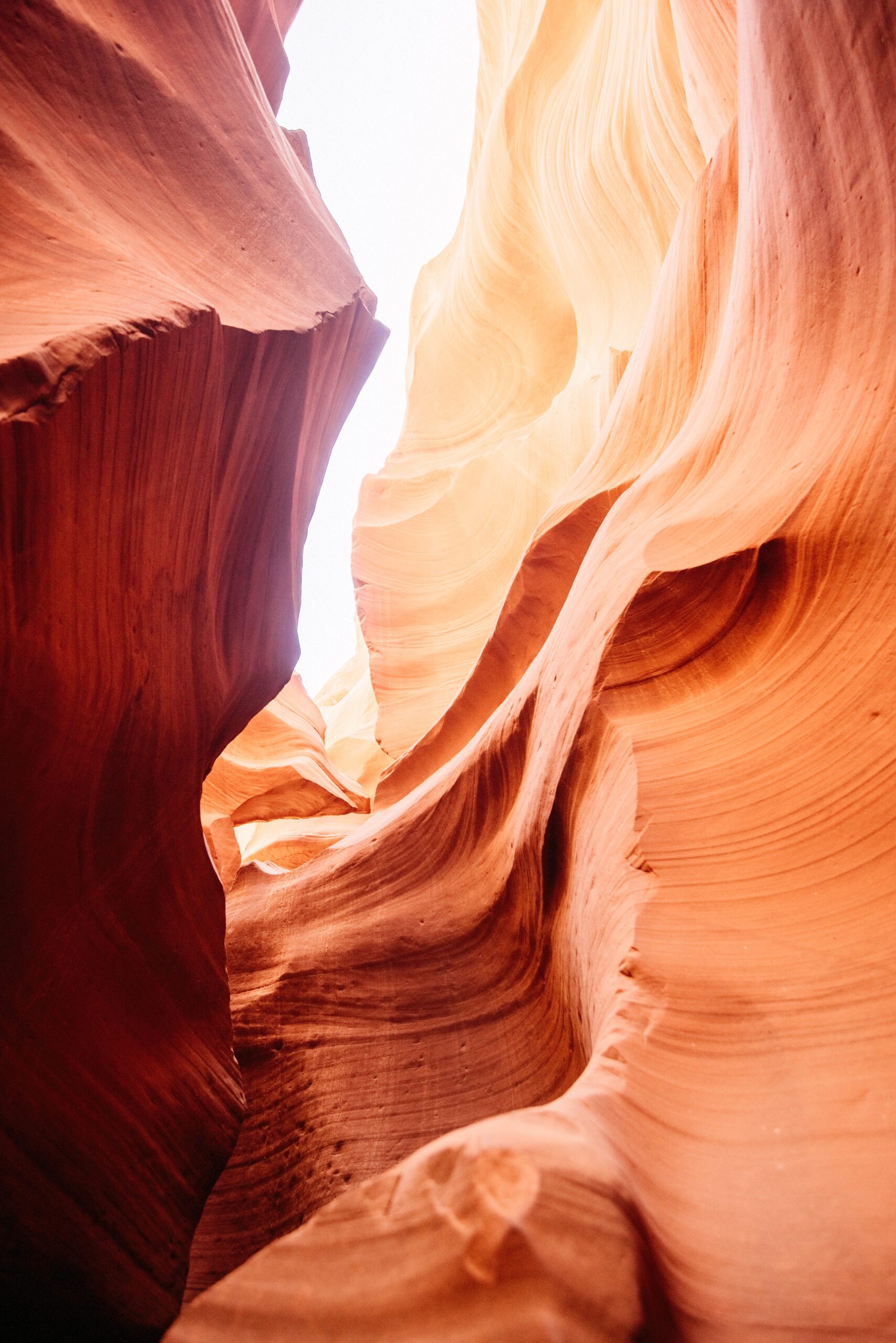 A shaft of light between the sculpted canyon walls