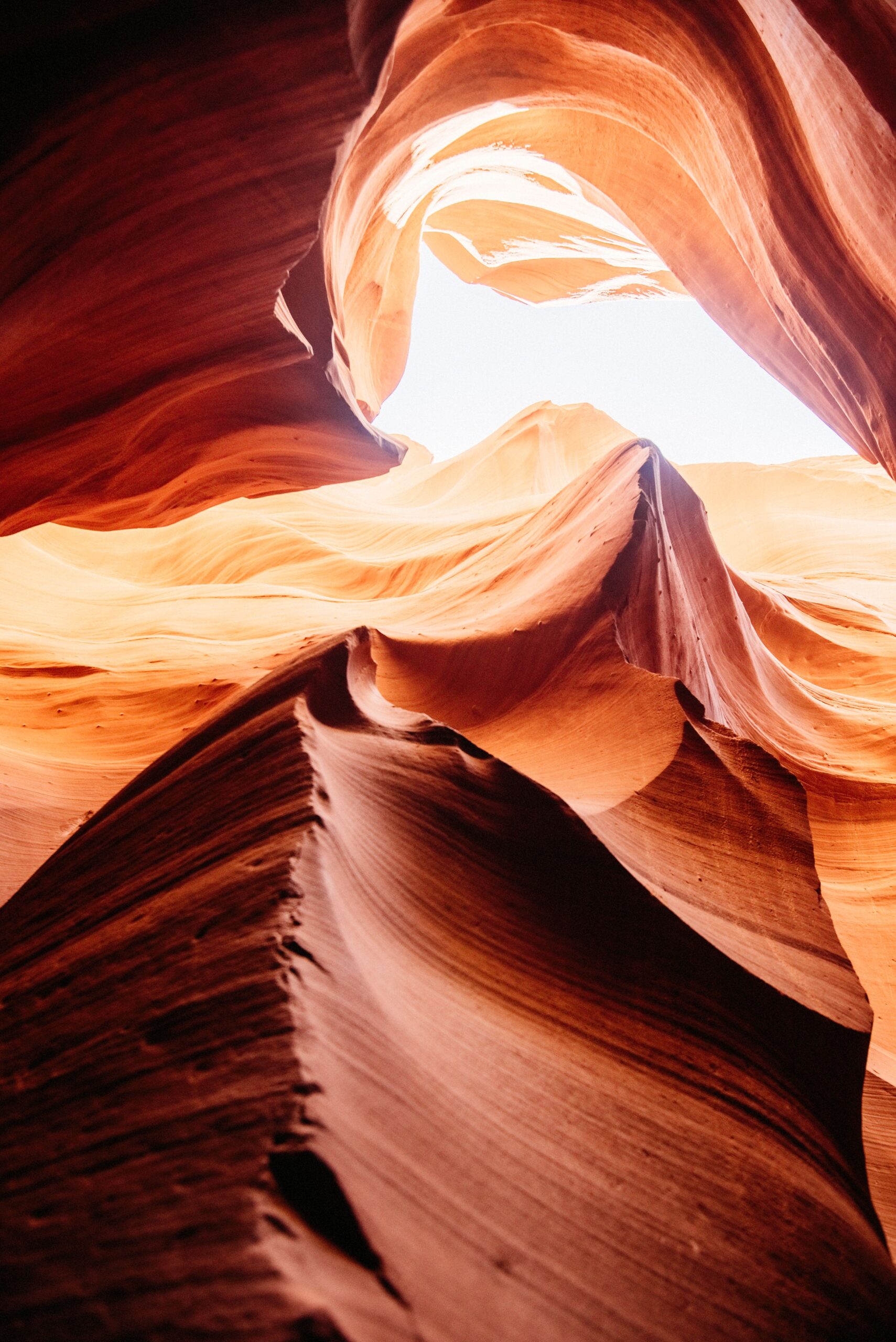 Deep red sandstone inside Lower Antelope Canyon