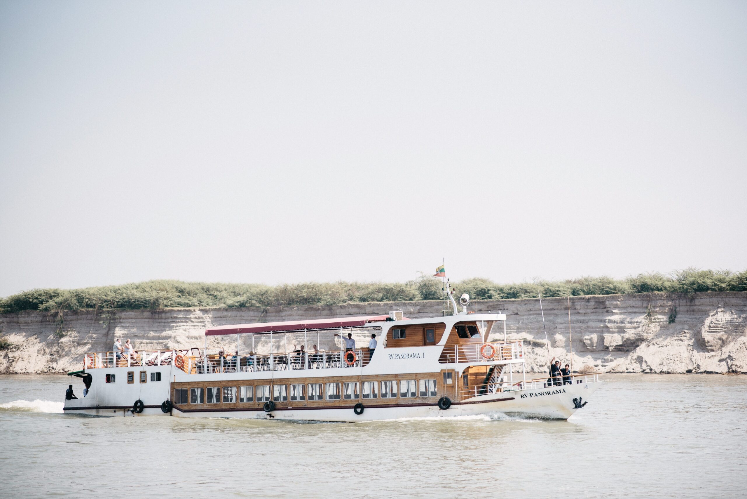 The RV Panorama cruising between Bagan and Mandalay