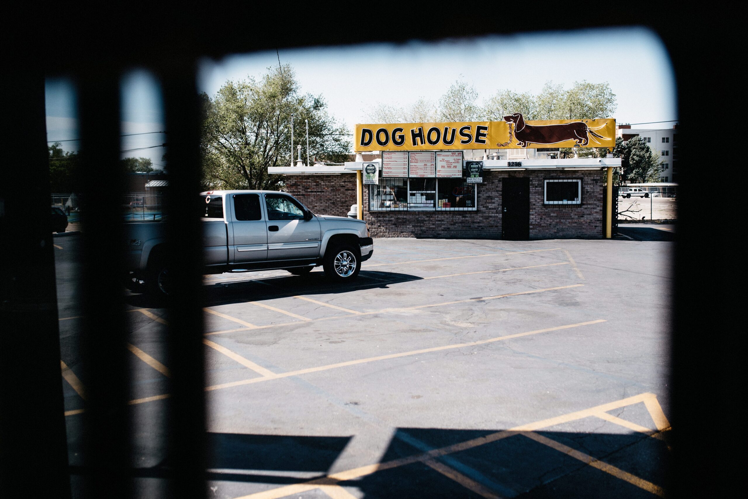 The Dog House filming location seen from the tour RV