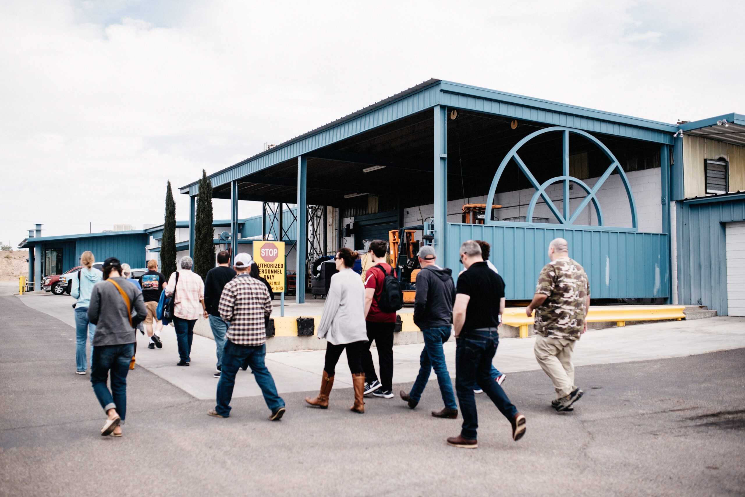 The Breaking Bad tour group walking to a filming location
