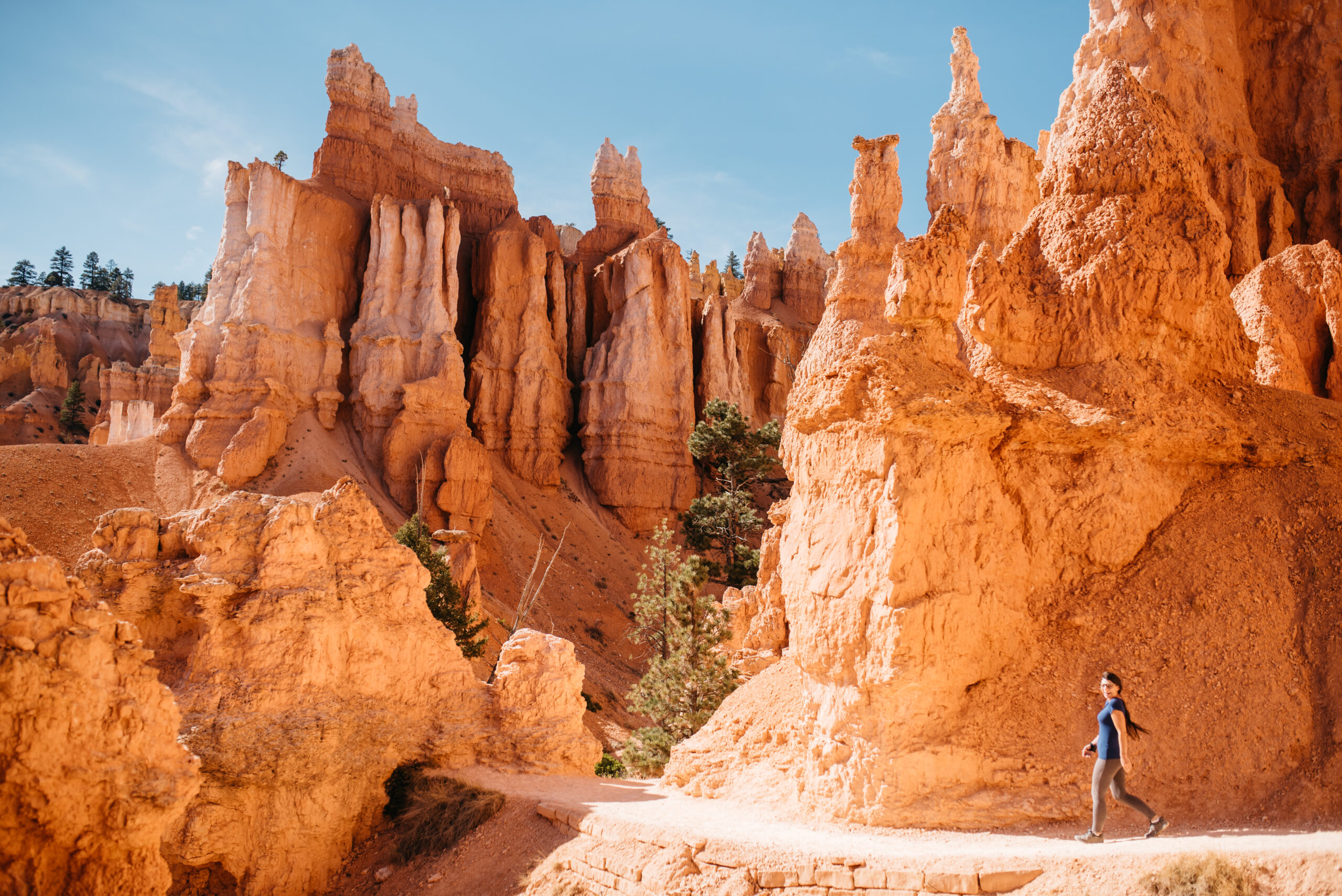 Bright orange hoodoos beside the Fairyland trail