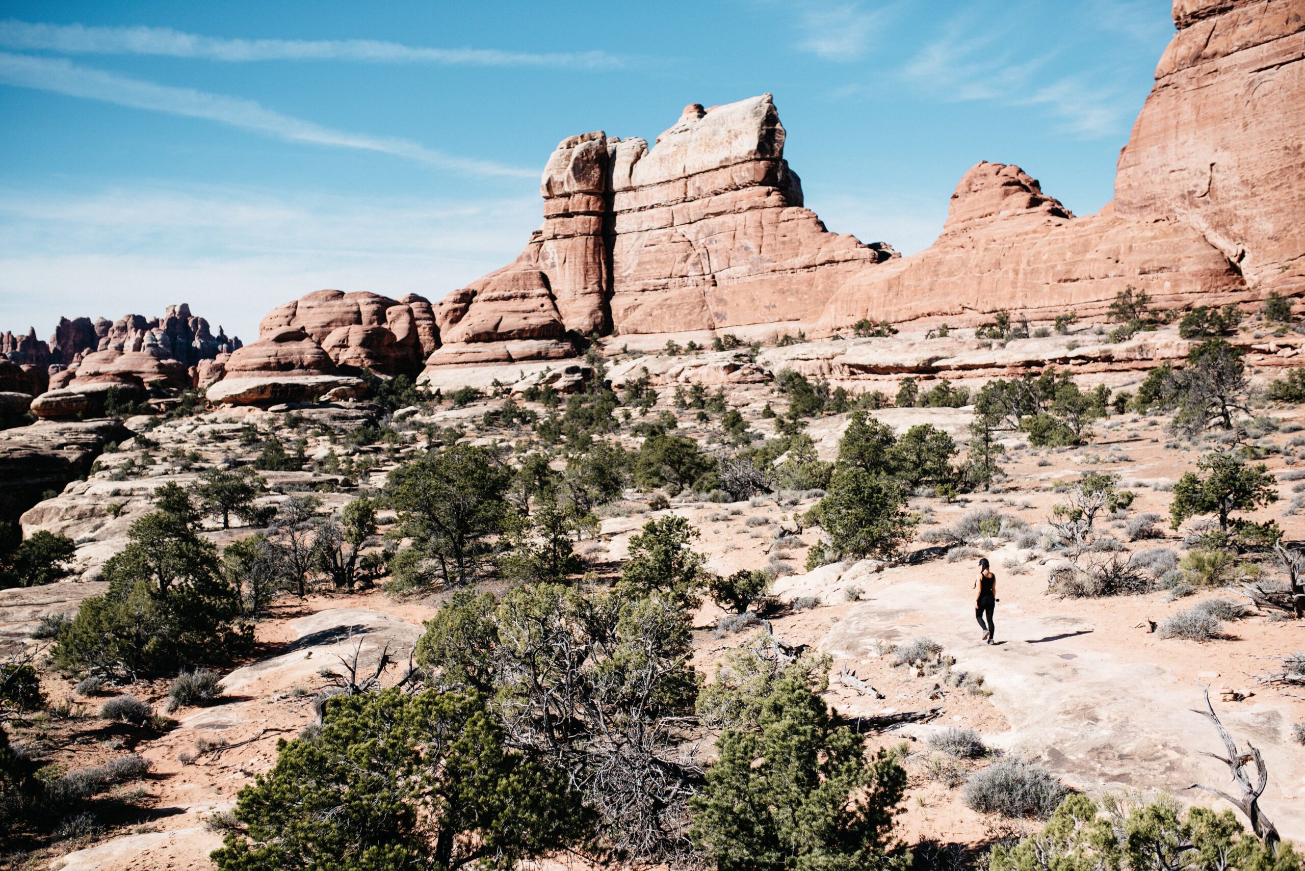 Rock towers rising above the Chesler Park trail