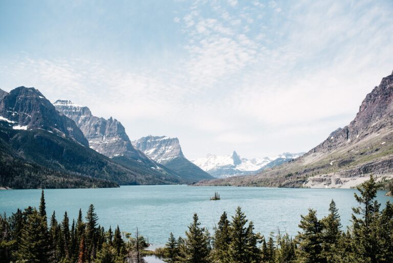 St. Mary Lake and the mountain peaks of Glacier National Park