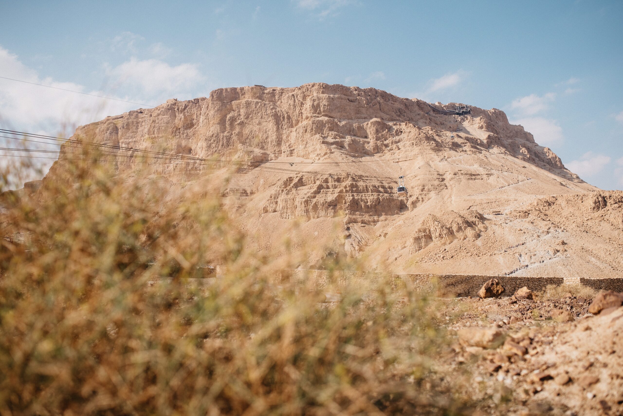 The rock plateau of Masada above the Judean Desert