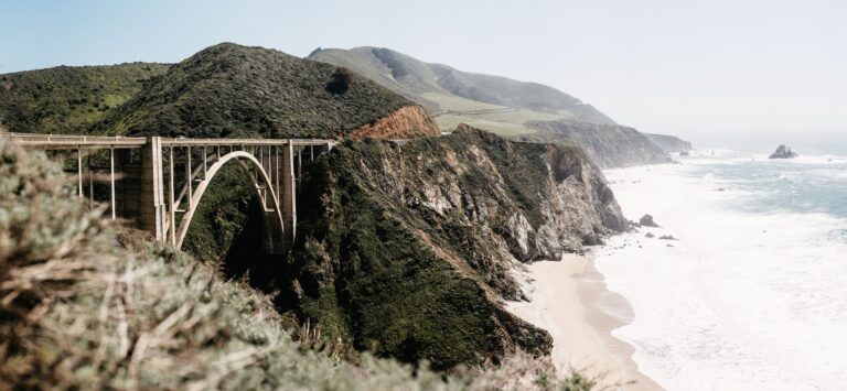 Bixby Creek Bridge and the Pacific coast along Highway 1 in California