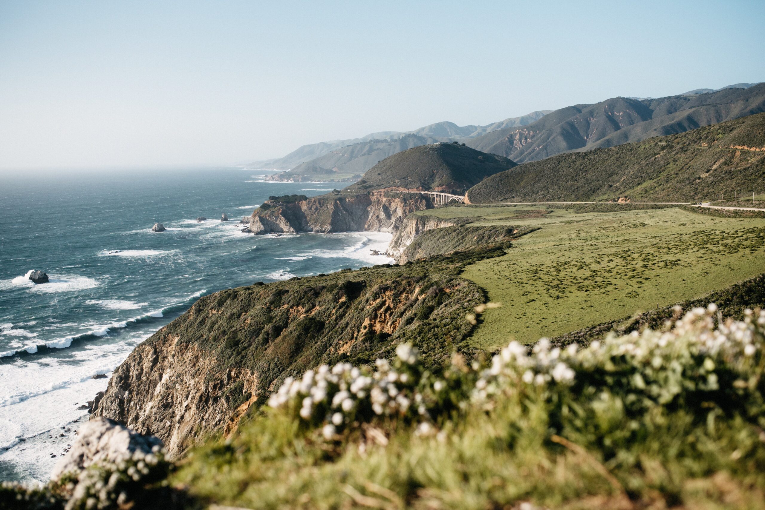 The rugged Big Sur coastline viewed from Highway 1