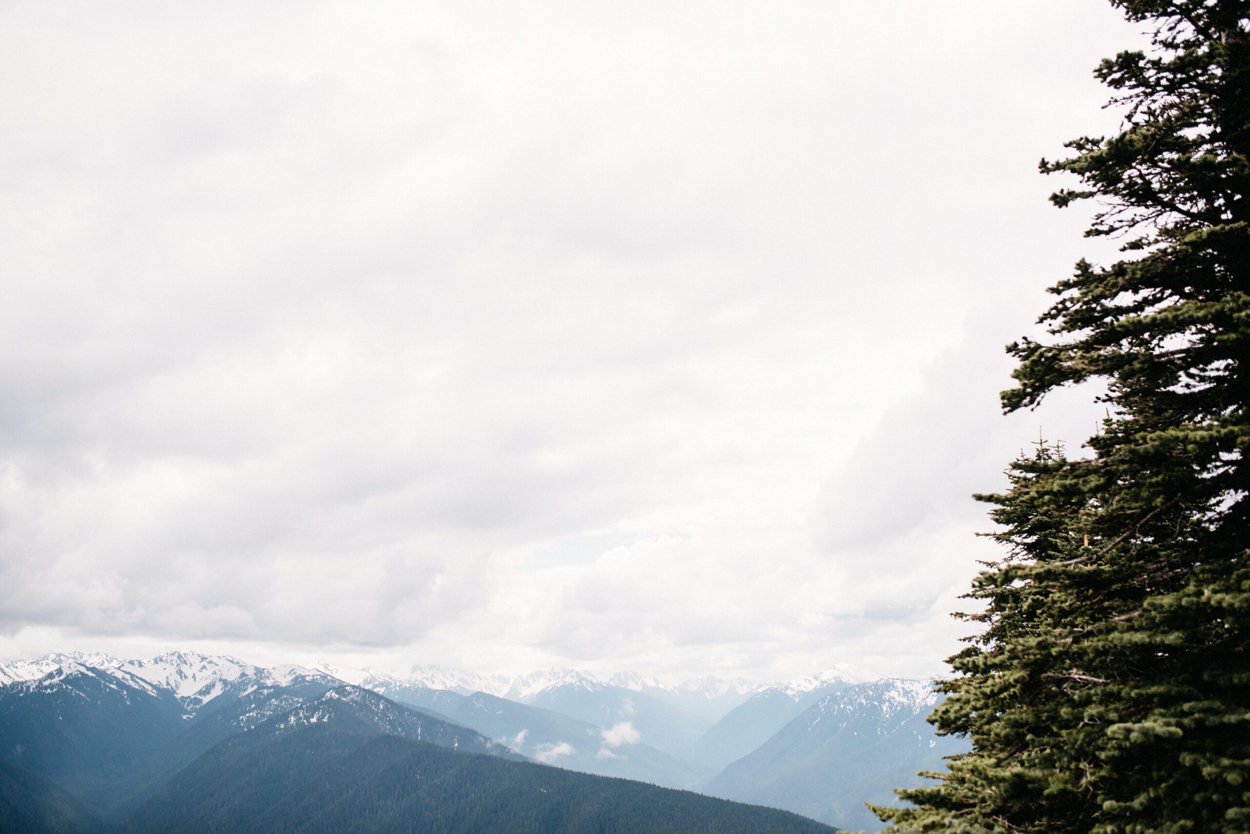 Mountain ridges seen from the Olympic Peninsula