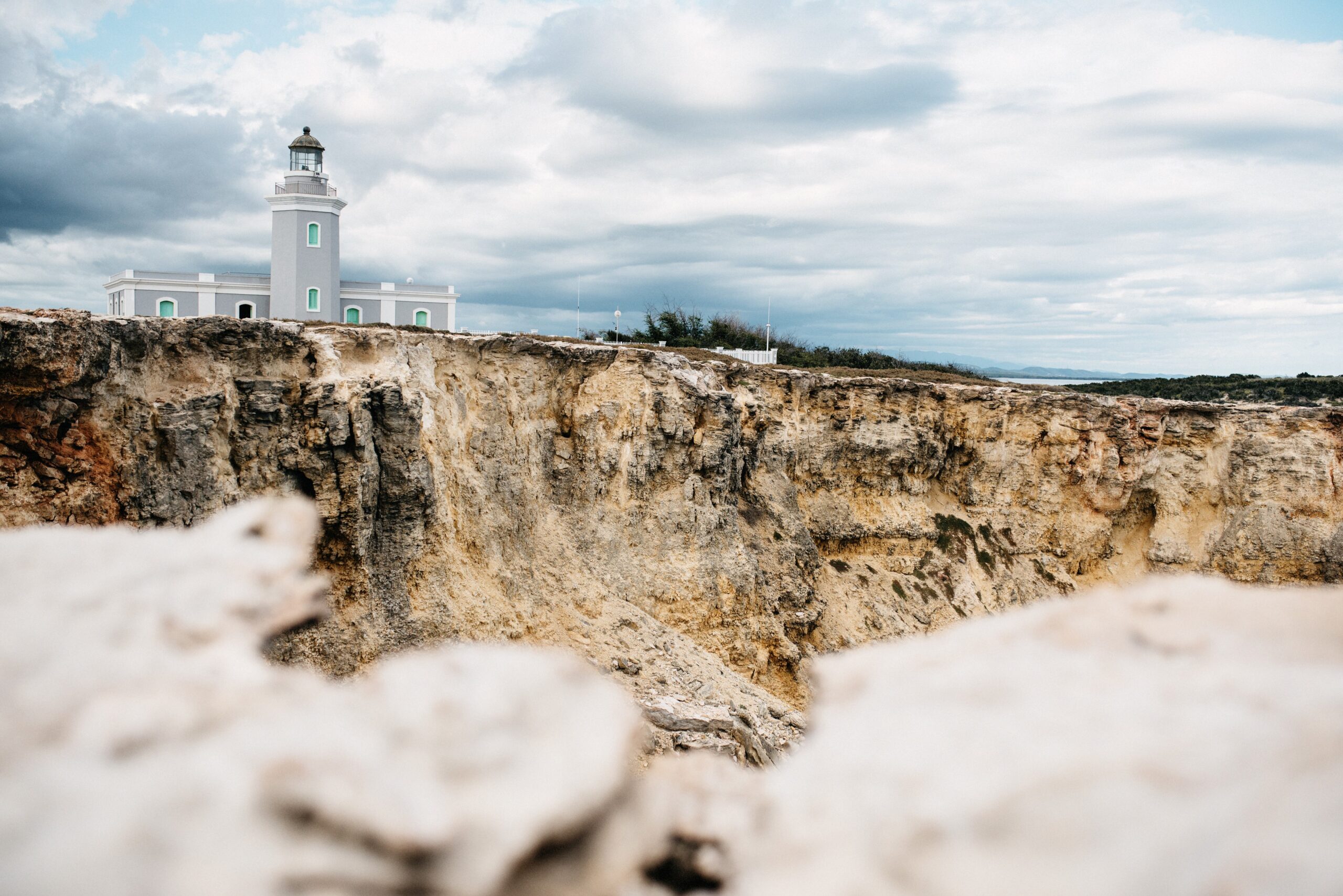 Los Morrillos Lighthouse above the cliffs of Cabo Rojo