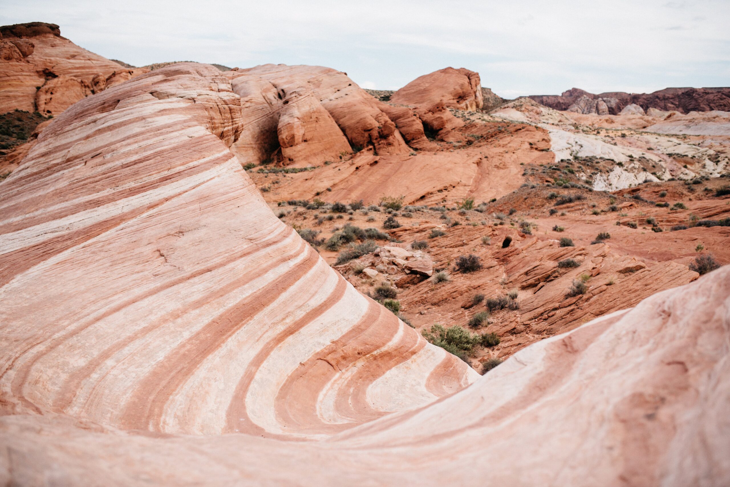 Red and white sandstone layers at the Fire Wave
