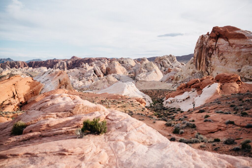 The striped red and white sandstone of Valley of Fire State Park